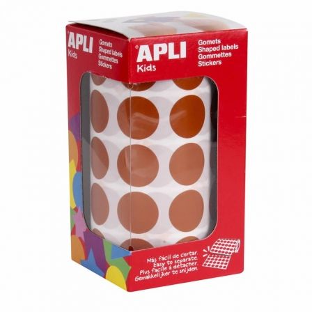 APLI Gomets Redondos Marrón Ø 20 mm, 1.770 uds. APLI Gomets Redondos Marrón Ø 20 mm, 1.770 uds.